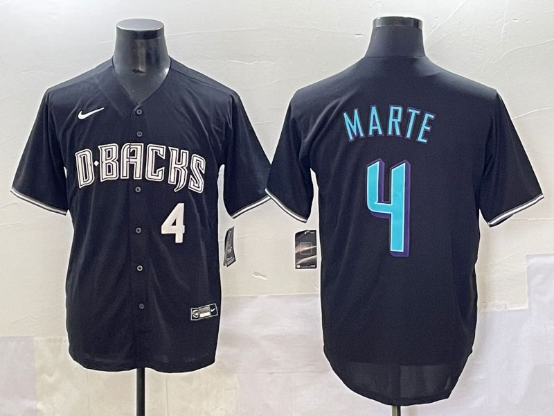 Men Arizona Diamondback #4 Marte Black Joint Name 2025 Nike MLB Jersey style 32->oakland raiders->NFL Jersey